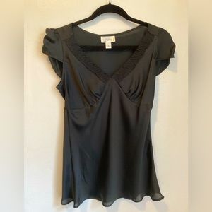 Gorgeous Short Sleeve Satin Silk Top from LOFT